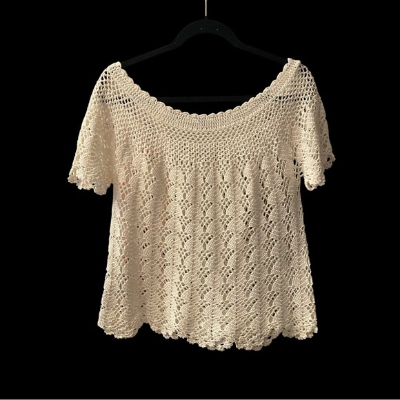 Jaeger London White Short sleeve crochet Sweater Size Large BNWOT - Picture 2 of 4